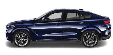 Illustration of an isolated BMW X6. High quality 