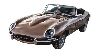 Illustration of an isolated Jaguar Type E. High quality illustration
