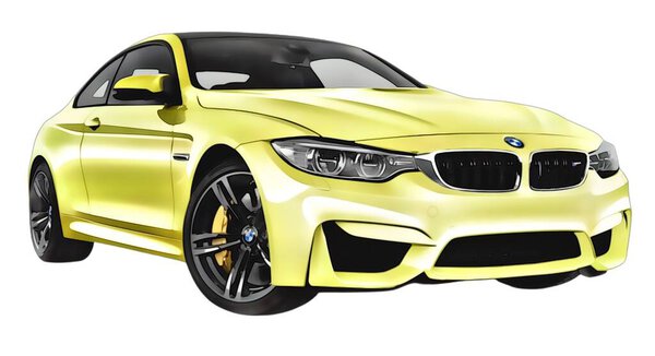 Illustration of an isolated bmw m3. High quality illustration