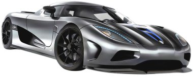 Illustration of an isolated Koenigsegg. High quality illustration
