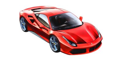 Illustration of an isolated Ferrari 458. High quality 