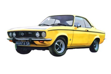 Illustration of an isolated Opel Manta. High quality illustration
