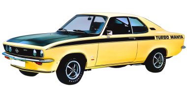 Illustration of an isolated Opel Manta. High quality illustration