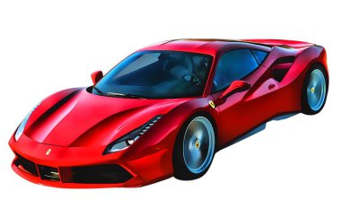 Illustration of an isolated Ferrari 458. High quality 