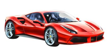 Illustration of an isolated Ferrari 458. High quality 