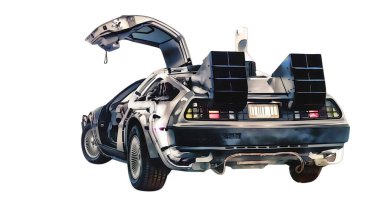 Illustration of an isolated Delorean DMC12. High quality illustration
