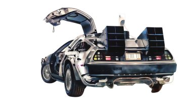 Illustration of an isolated Delorean DMC12. High quality illustration