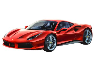 Illustration of an isolated Ferrari 458. High quality 