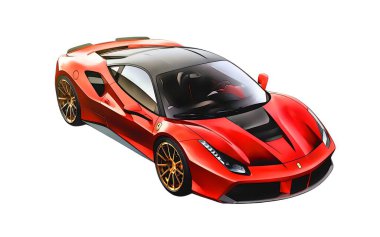 Illustration of an isolated Ferrari 458. High quality 
