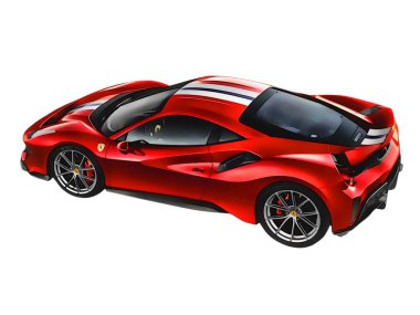 Illustration of an isolated Ferrari 458. High quality 