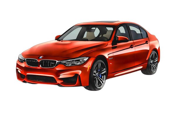 Illustration of an isolated bmw m3. High quality illustration