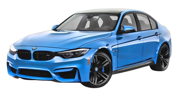 Illustration of an isolated bmw m3. High quality illustration