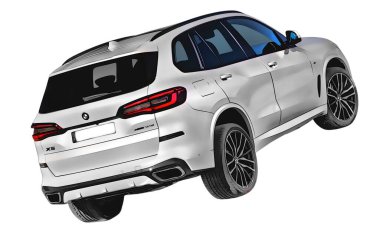 Illustration of an isolated BMW X5. High quality 