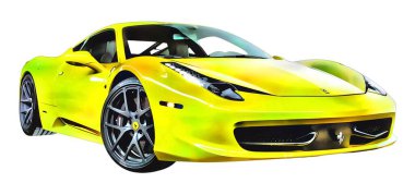 Illustration of an isolated Ferrari 458. High quality 