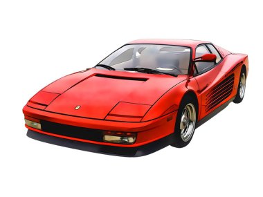Illustration of an isolated Ferrari F40. High quality illustration