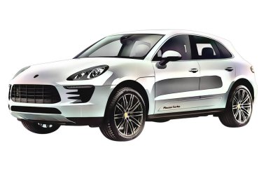 Illustration of an isolated Porsche Macan. High quality illustration