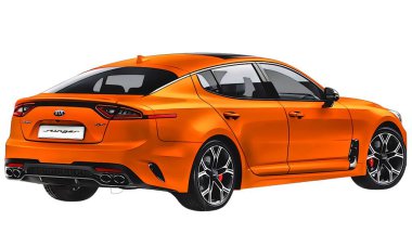 Illustration of an isolated kia stinger. High quality illustration