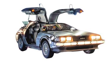 Illustration of an isolated Delorean DMC12. High quality illustration