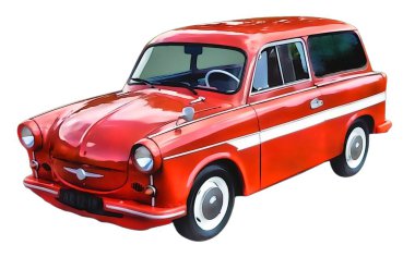 Illustration of an isolated trabant. High quality illustration