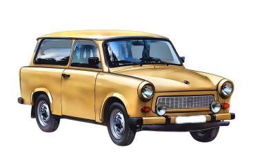 Illustration of an isolated trabant. High quality illustration