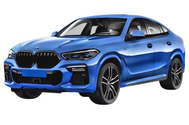 Illustration of an isolated BMW X6. High quality 
