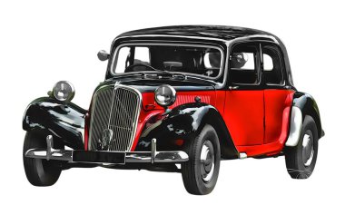 Illustration of an isolated Citroen Traction. High quality illustration