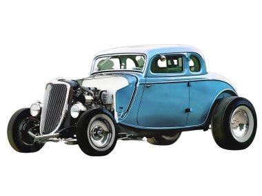 Illustration of an isolated Ford 30 Hotrod. High quality illustration