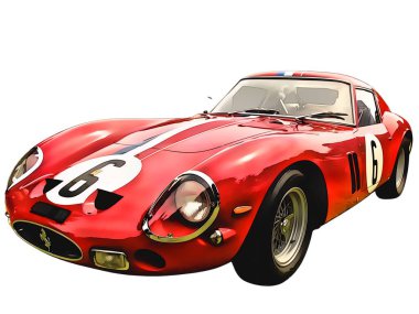 Illustration of an isolated Ferrari 250GTO. High quality 