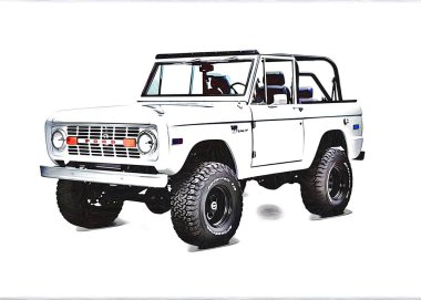 Illustration of an isolated Ford Bronco. High quality illustration