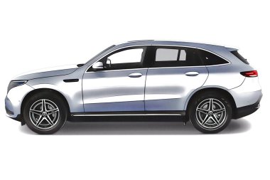Illustration of an isolated Mercedes-Benz EQC. High quality illustration