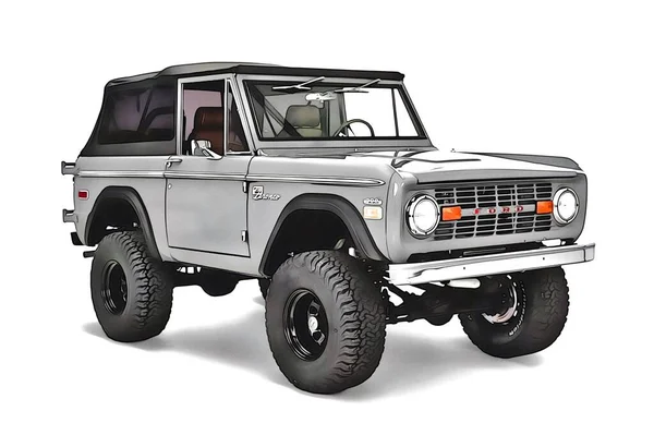 Illustration of an isolated Ford Bronco. High quality illustration