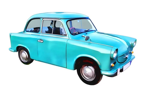 Illustration Isolated Trabant High Quality Illustration Rechtenvrije Stockfoto's