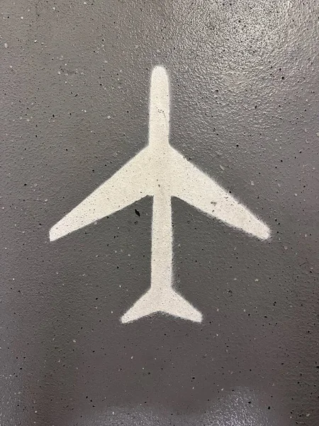 Logo of an Airplane Painted on the floor . High quality photo