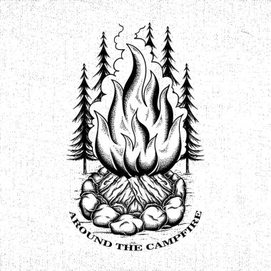 Şenlik Ateşi Vektör İllüstrasyonu detaylı ve düzenlenmesi kolay