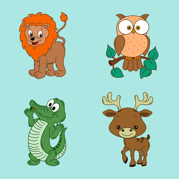 Animal Cute Vector Illustration Detailed Easy Edit — стоковый вектор