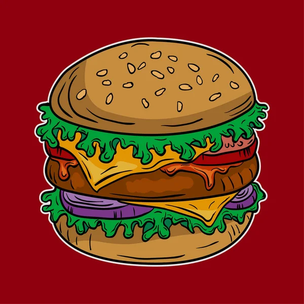 Hamburger Vector Illustration Detailed Easy Edit — Stok Vektör