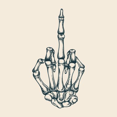 Hand bones middle finger vector detailed and easy to edit