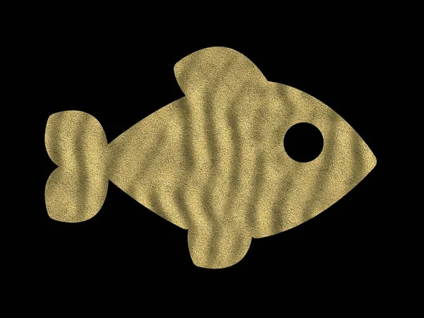 Yellow Cute Fish. With a black background.