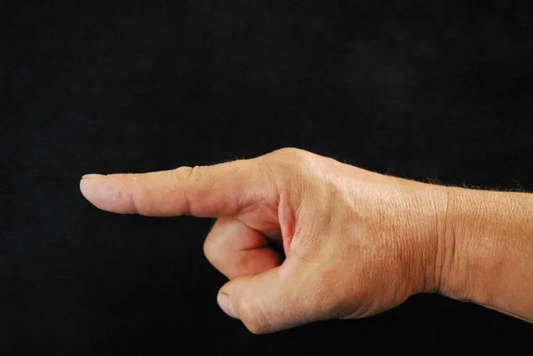 Index Finger Shows Direction Dark Background — Photo