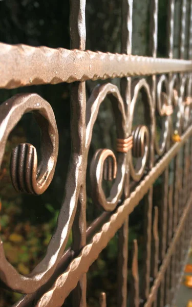 Wrought Metal Fence Surrounding Property — Fotografia de Stock