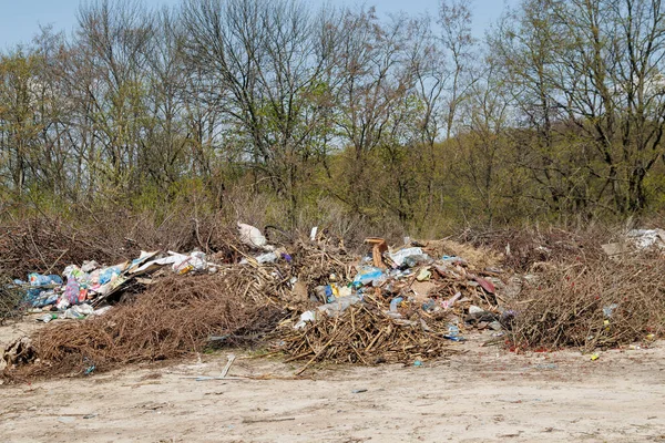 View Landfill Garbage Dump Pile Plastic Rubbish Food Waste Other — Photo