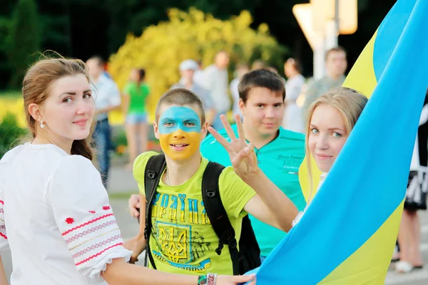 Romny Sumy Region Ukraine Youth Day June 2014 Patriotic Youth —  Fotos de Stock