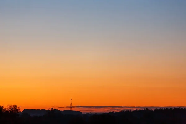 Телекомунікаційна Мережа Супутникової Тарілки Заході Сонця Язку Вежі Язку Або — стокове фото