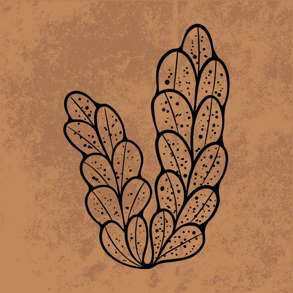 Botanical leaf doodle wildflower line art. Hand drawn vector illustration.Vintage floral outline. Suitable for wallpaper, poster, sticker,content social media