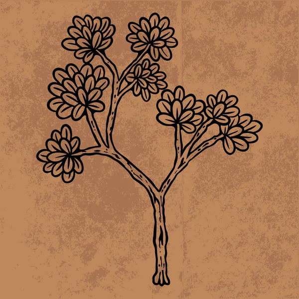 Botanical leaf doodle wildflower line art. Hand drawn vector illustration.Vintage floral outline. Suitable for wallpaper, poster, sticker,content social media