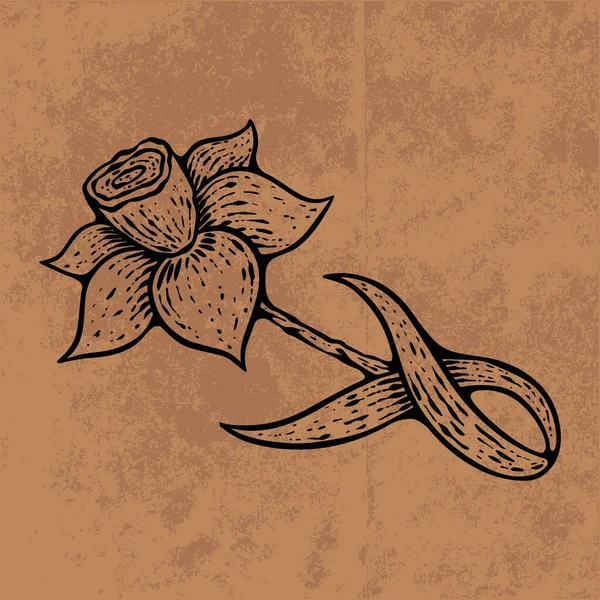 Botanical leaf doodle wildflower line art. Hand drawn vector illustration.Vintage floral outline. Suitable for wallpaper, poster, sticker,content social media