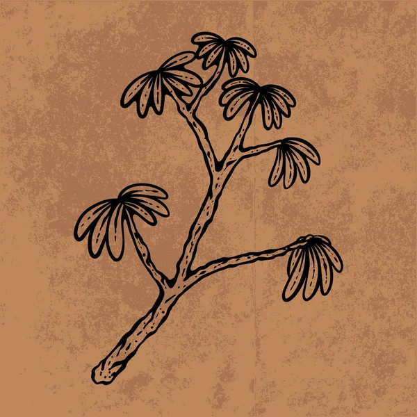Botanical leaf doodle wildflower line art. Hand drawn vector illustration.Vintage floral outline. Suitable for wallpaper, poster, sticker,content social media