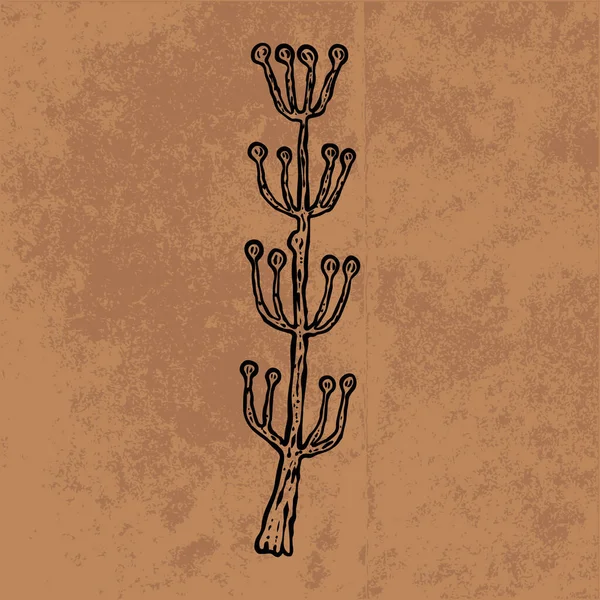 Botanical leaf doodle wildflower line art. Hand drawn vector illustration.Vintage floral outline. Suitable for wallpaper, poster, sticker,content social media