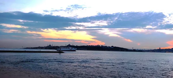 View Port Sunrise Istanbul Turkey — Φωτογραφία Αρχείου