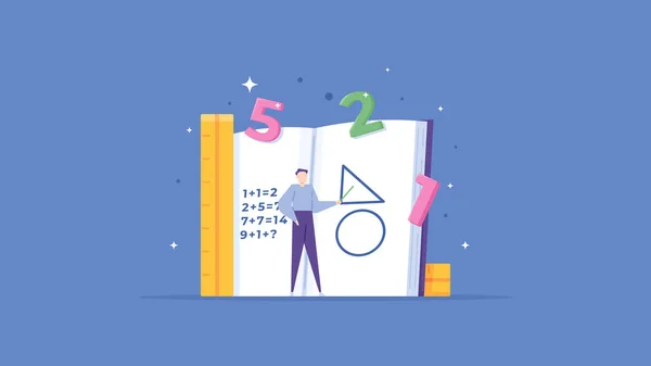 Private Lessons Courses Training Mathematics Lessons Teacher Explains Teaches How — Wektor stockowy